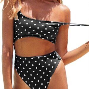 Front Lace Up Back High Cut Monokini One Piece